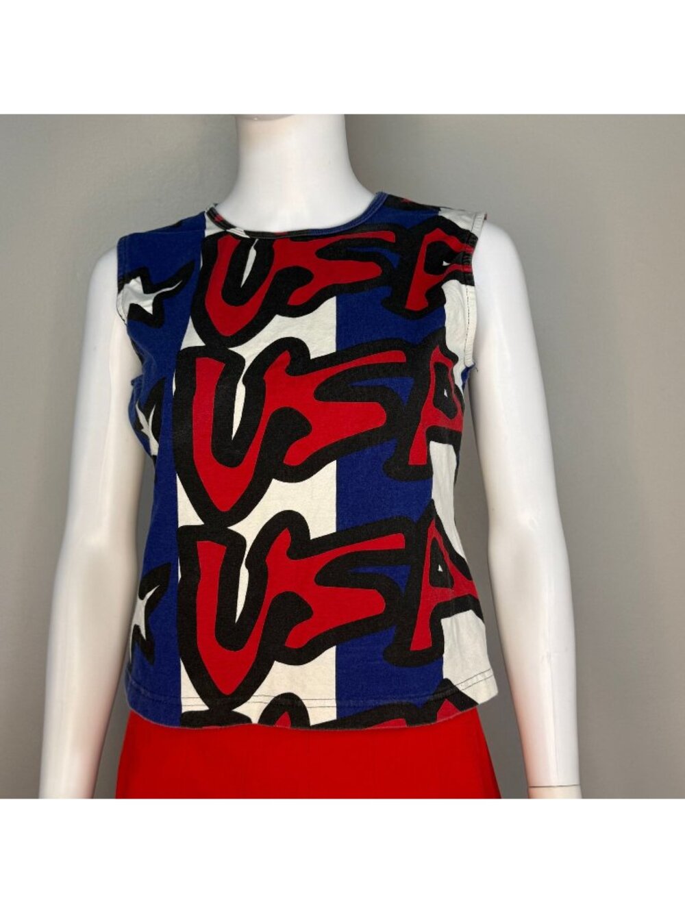 Vintage Y2K Stephen Sprouse Americaland USA Sleeveless T-Shirt, Size M/L, Target